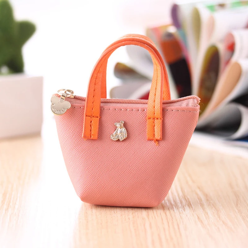 pink Цвет конфеты мини PU Монета брелок для ключей небольшой цвет красочные изменения Сумочка для женщин сладкий конфеты цвет s клатч бумажник для денег кошелек - Цвет: pink