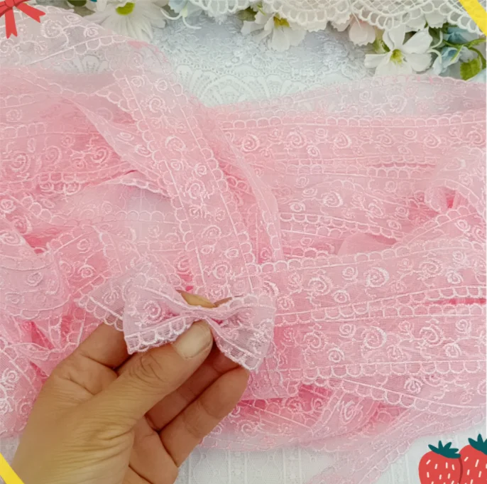 Лидер продаж 3 метра новинка 2021 розовая вышитая Венецианская Цветочная кружевная