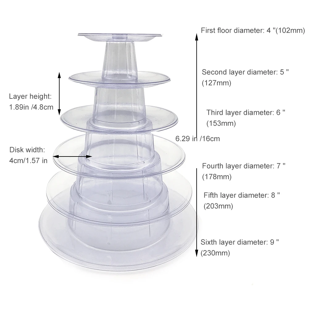 

6 Tiers Cupcake Display Rack Holder Macaron Tower Macaroon Display Cake Stand Birthday Party Wedding Decoration Tools