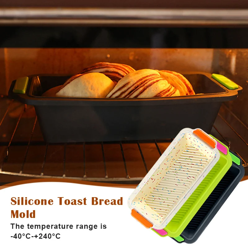 

Rectangular Silicone Bread Pan Mold Toast Bread Mold Cake Tray Long Square Cake Mould Utensilios De Cocina Dropshipping-V12