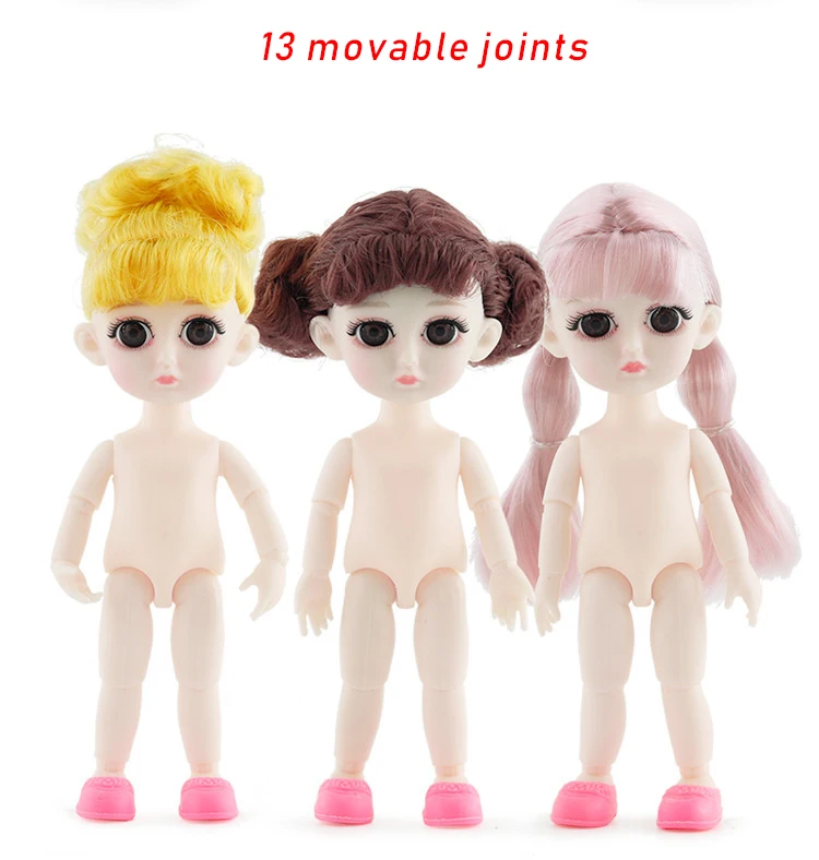 BJD кукла силиконовая кукла 13 подвижная соединенная 16 см куклы 3D истинное изменение глаз Макияж обнаженное туловище для куклы модные куклы игрушки для девочек,лол буба игрушка мебель для кукол игрушки для детей ench