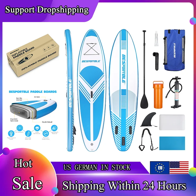 

BESPORTBLE Inflatable Stand Up Paddle Board With Free Premium SUP Accessories Backpack Non-Slip Deck Waterproof Bag Leash Paddle