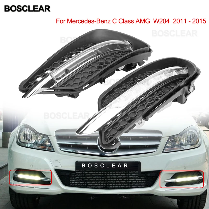Для mercedes benz w204 2008-2015 C200 C260 C300 Спорт AMG туман светильник s светодиодный DRL Дневной