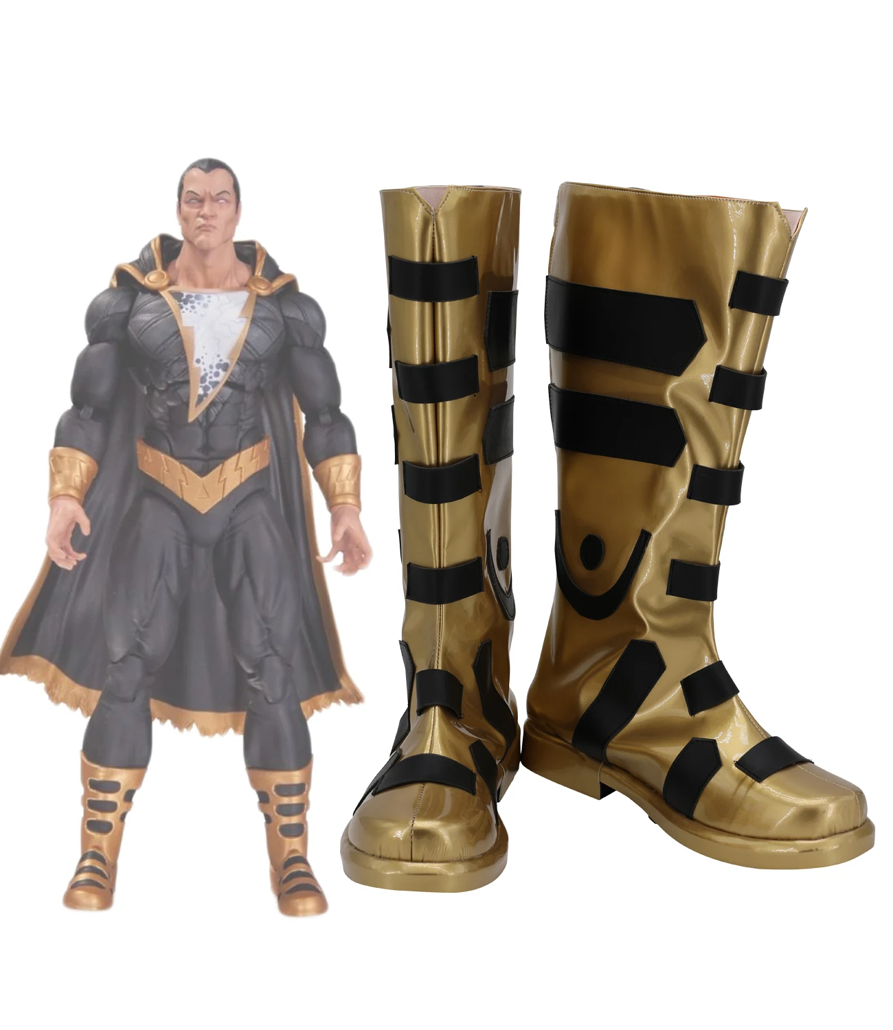 Черные сапоги Адам для косплея ботинки DC Comics Teth Adam обувь мальчиков и девочек