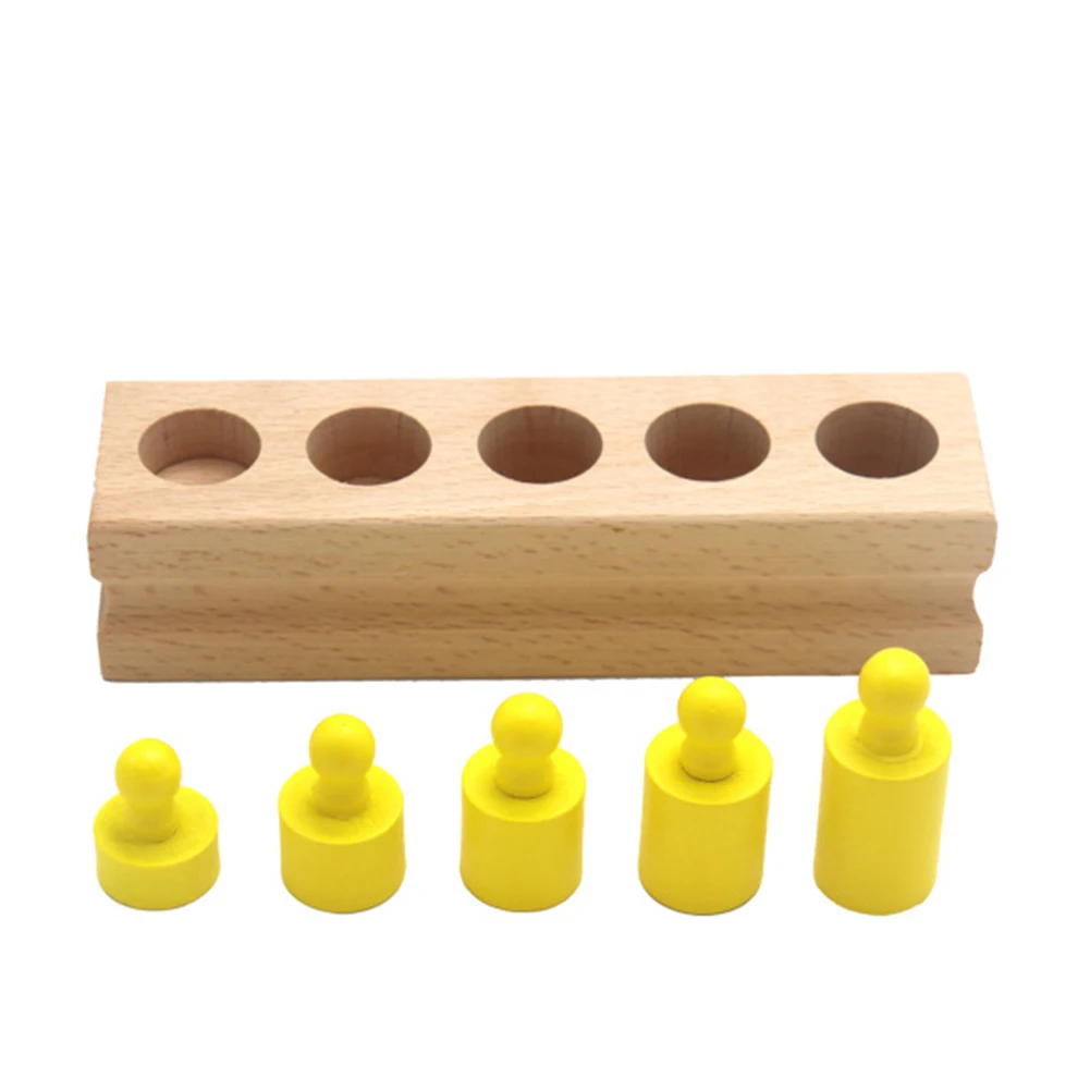 4 шт. Монтессори цилиндр строительные блоки Дети Цвет познание деревянный пазл