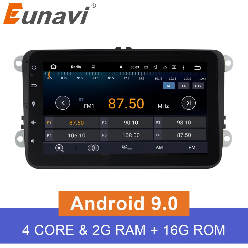 Eunavi 2 Din 8 дюймов Android 9 0 автомобильный dvd плеер для VW/POLO/PASSAT/Golf/Bora/Skoda/Octavia/Seat Wifi GPS Navi