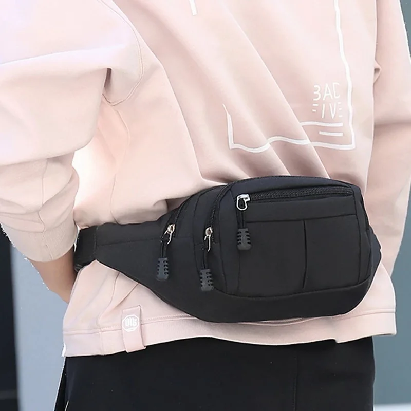 Fashion Men Women Waist Bag Casual Fanny Pack Purse Large Phone Belt Bag Pouch Canvas Outdoor Travel Phone Bag Banana Hip Bags