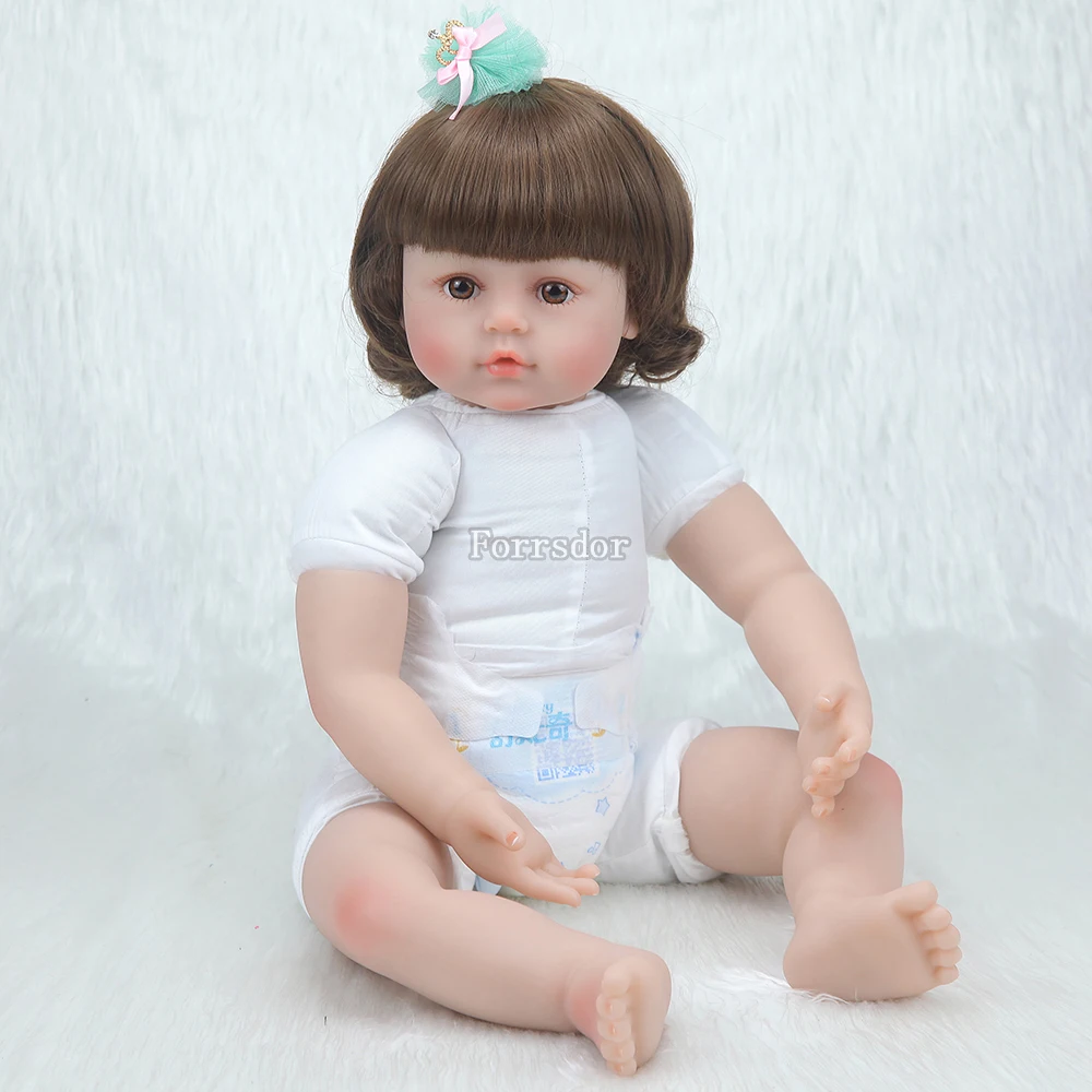 

NEW 22inch Silicone Reborn Baby Girl Handmade Newborn Baby Doll Realistic Boneca Brinquedos Gifts Children Toys