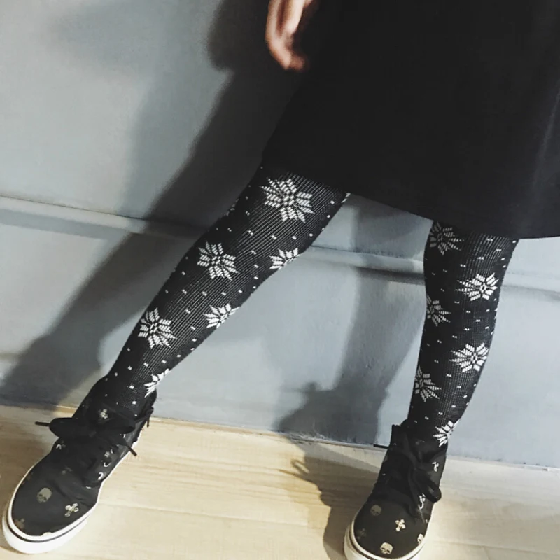Best Sale Baby Girls Snowflake Embroidery Tights Cotton Knee High Socks Girl Christmas Pantyhose Kids | Мать и ребенок