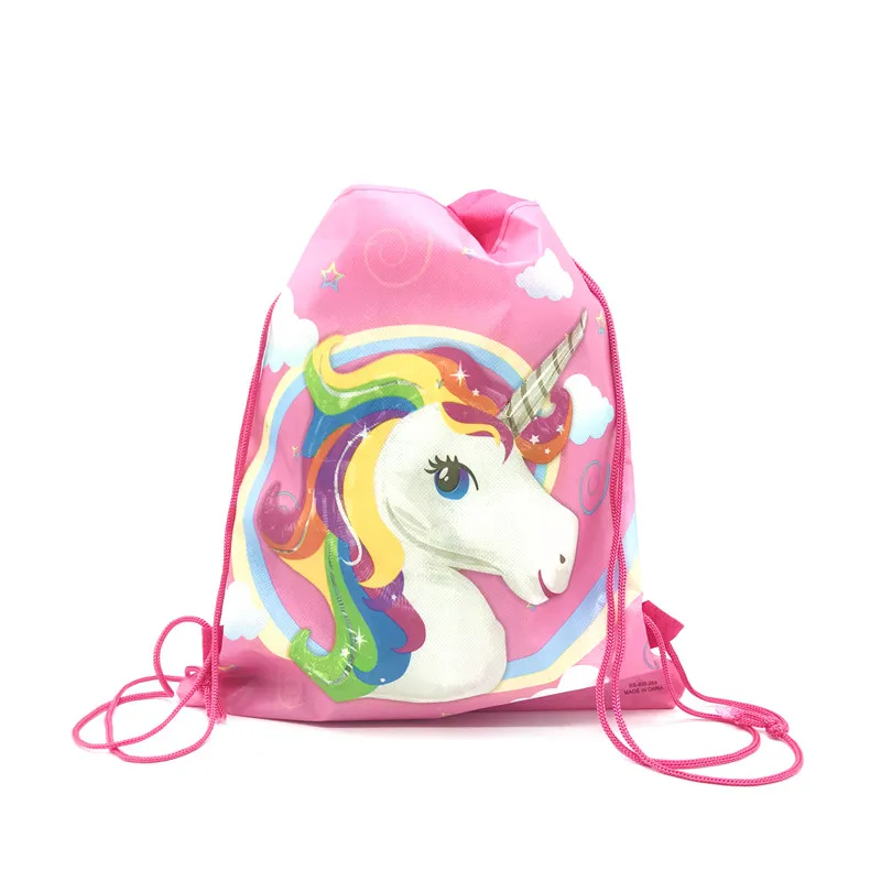 8Pcs/60Pcs Unicorn Drawstring bag for Girls Travel Storage Package School Backpacks Children Birthday Party Favors | Дом и сад
