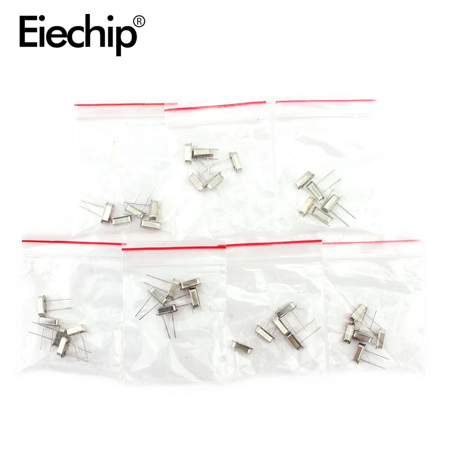 35pcs/Lot Crystal Oscillator Electronic Kit, HC-49S 7 kind DIP Quartz Oscillator 32.768Khz 4Mhz 8Mhz 12Mhz 16Mhz 20Mhz 25Mhz