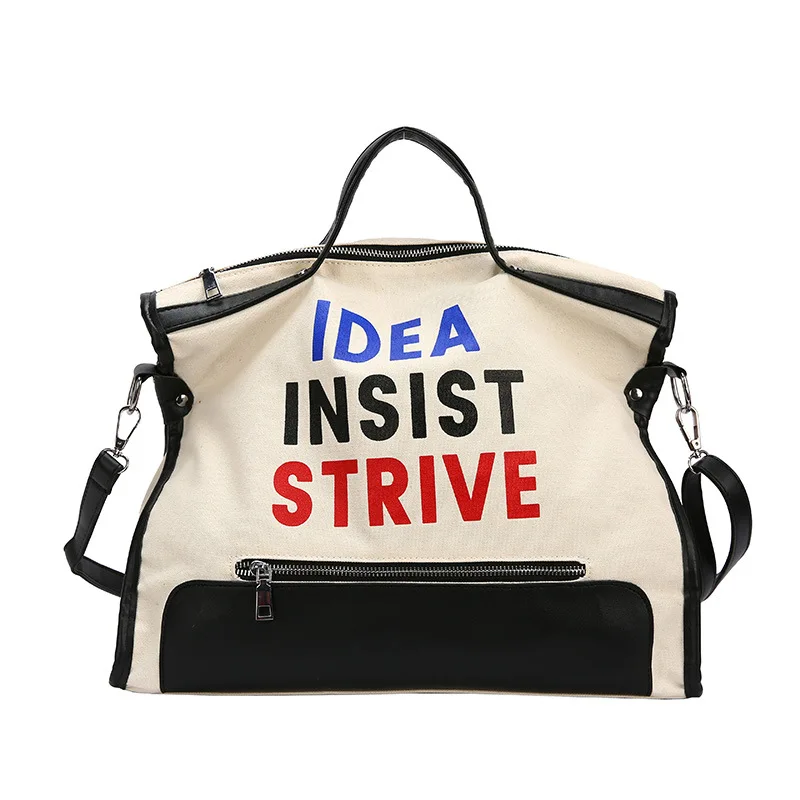 

2021 New European and American Letter Printing Messenger Canvas Single Shoulder Bag Unisex