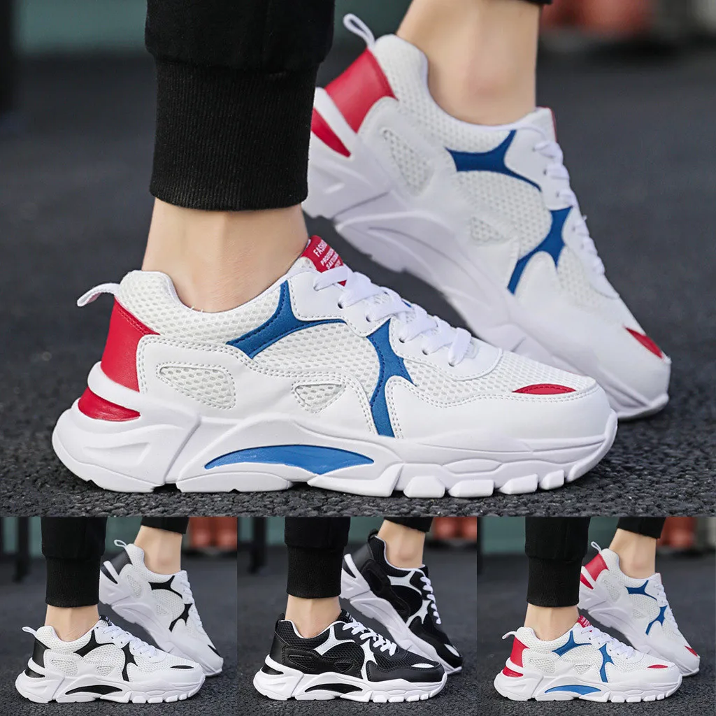 

SAGACE Men's shoes flying woven breathable tennis fitness casual students net shoes thin section trend wild mesh sports shoes