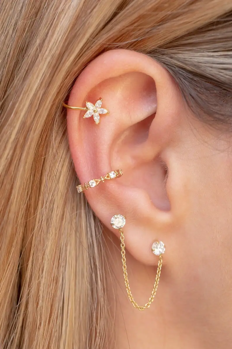 Серьги тонкие. Серьги тонкие с шипами. Ear Cuff.