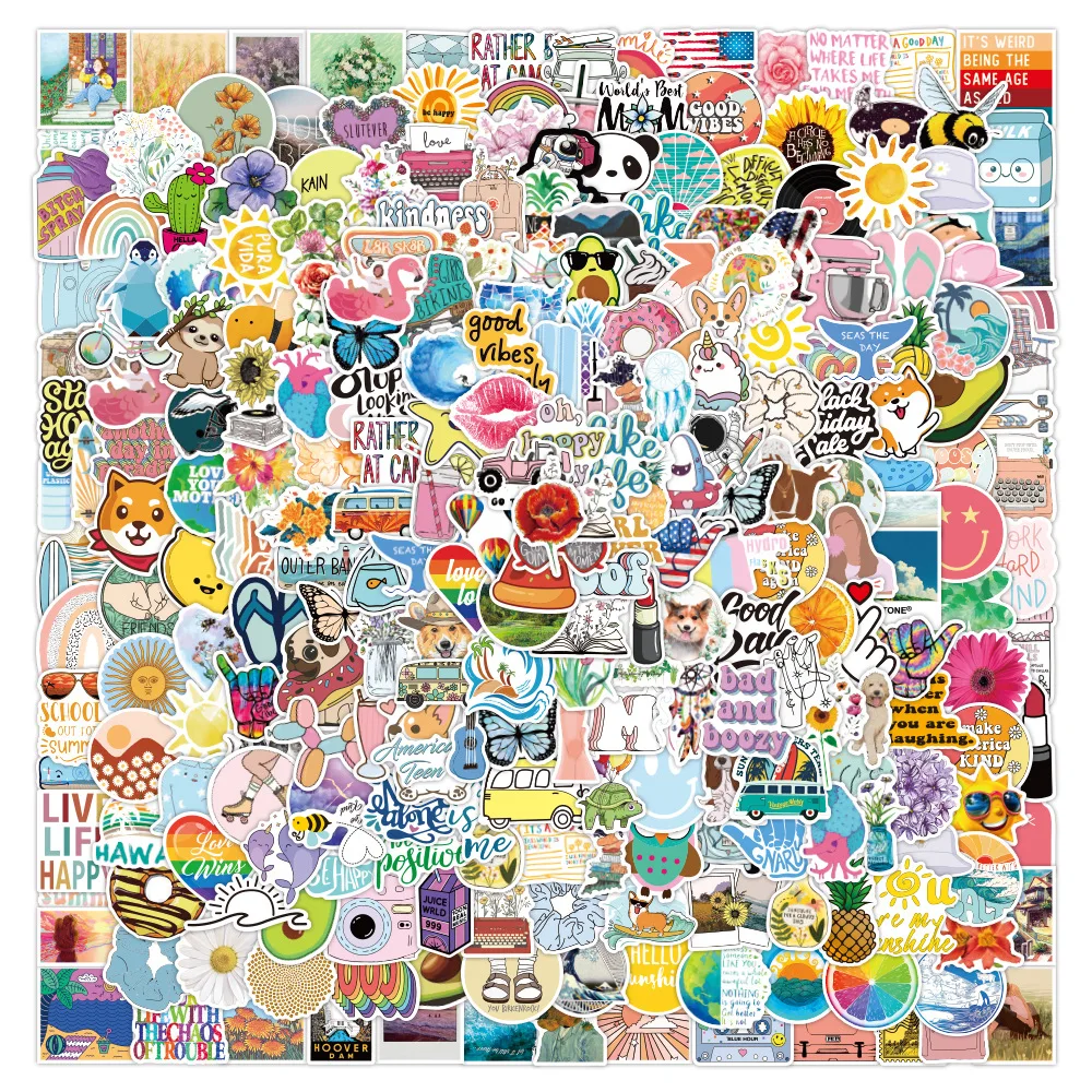 

300 Pcs Small Fresh Series Graffiti Stickers Laptop Skateboard Luggage Waterproof