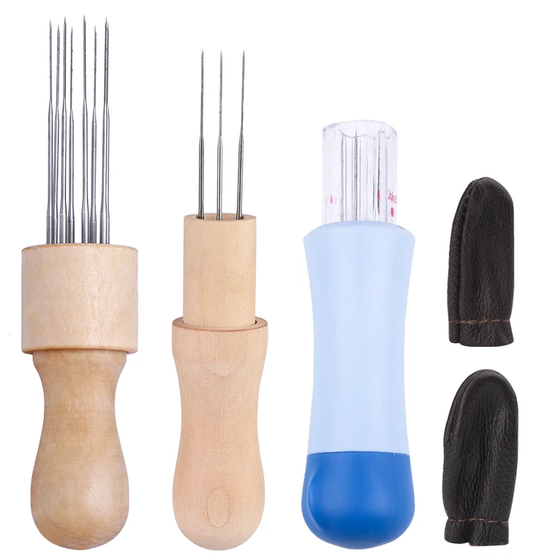 

RORGETO Wool Felting Needles Tool with Three-pin Multi-stamp Kraft Paper Set A Multi-poke And A Manual Hand Made for Beginner