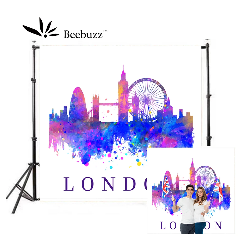 Фон для студийной фотосъемки с изображением Лондона и акварелью | Электроника
