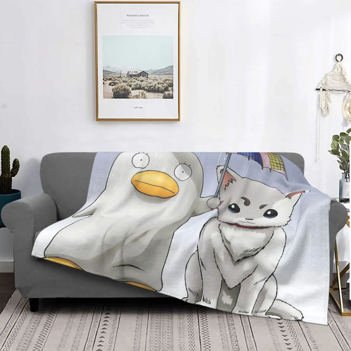 

Gintama Sakata Gintoki Action Comics Blankets Coral Fleece Plush Decoration Bedroom Bedding Couch Bedspread