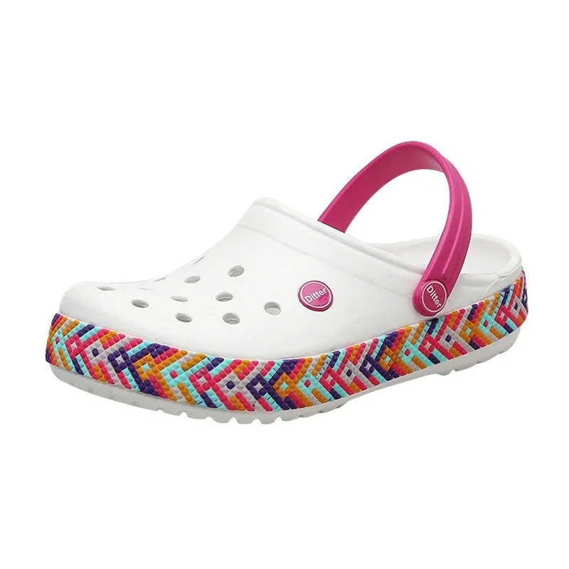 

Women's Beach Shoes Rainbow Soft Slippers Thick Sole Non-slip EVA Indoor Shoes Flat Slides Men Women Beach Outdoor Light