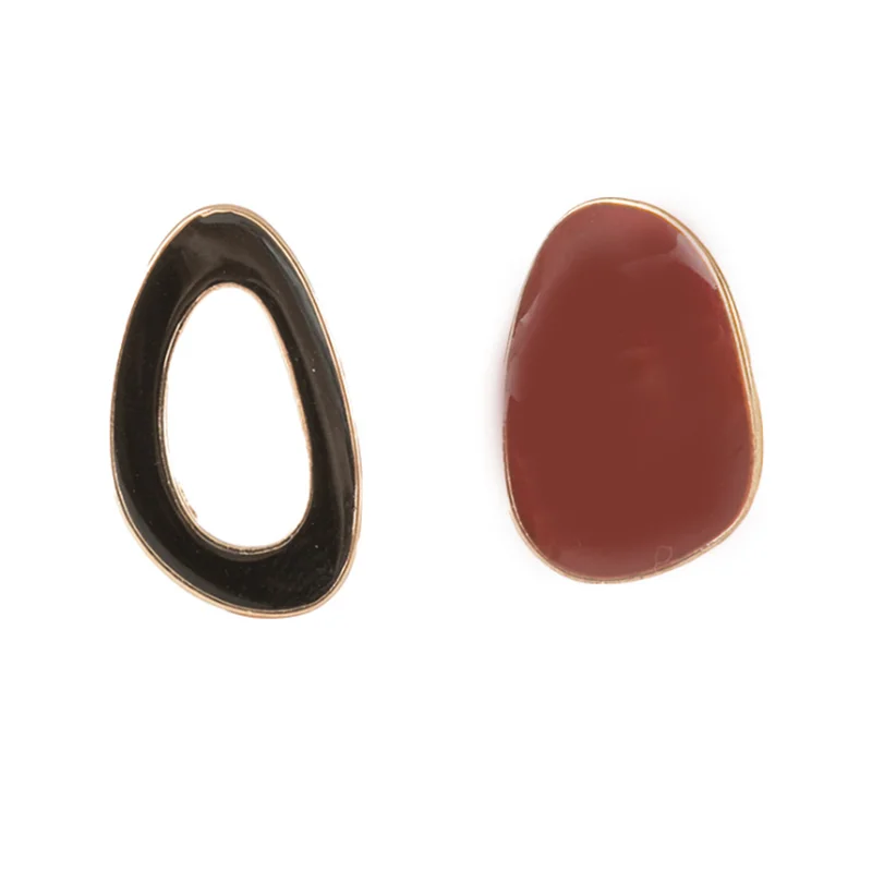 Милые серьги неправильной геометрической формы глазурованные металлические для