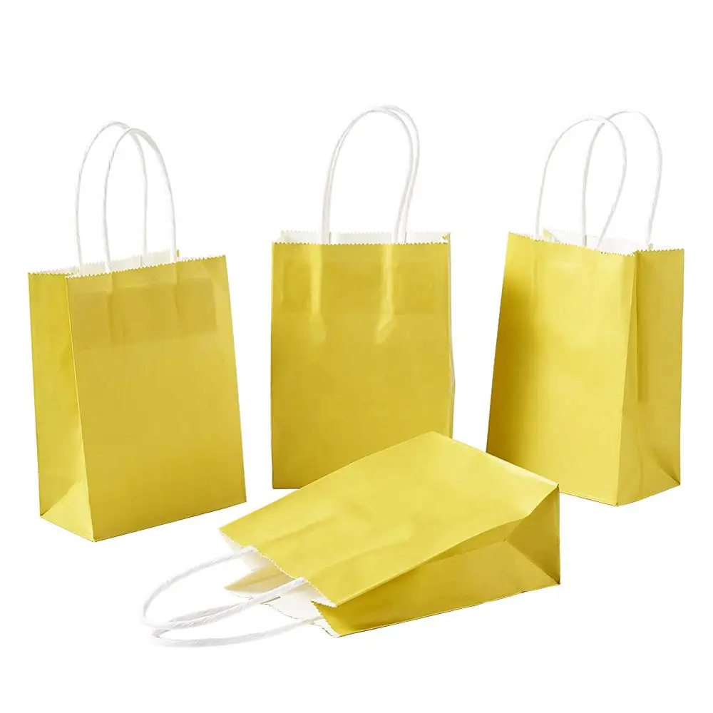 

Pandahall 10 pcs Rectangle Kraft Paper Pouches Gift Shopping Bags with Nylon Thread handle, 22.5 cm long F80