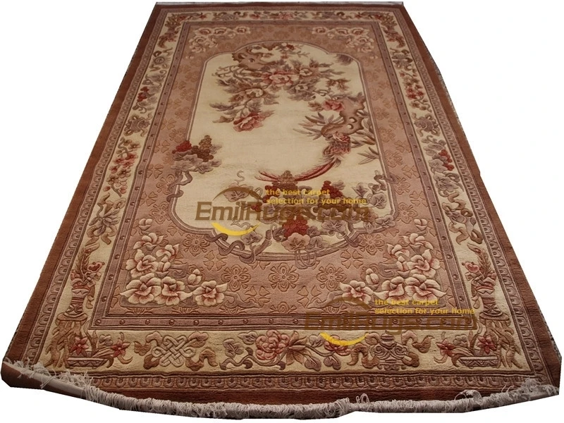

chinese wool carpets Handwoven Home Decoration Carpet Brown Fashionable Circular Carpet Household Decoration Mat Large Carpet