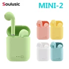 Беспроводные наушники Mini 2 TWS, Bluetooth 5,0, матовые наушники-вкладыши Air Macaron с микрофоном, зарядная коробка, гарнитура для iphone