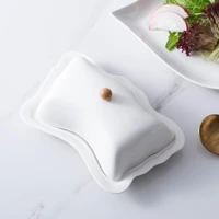 ceramic butter plate butter box ceramic butter sealing plate dish storage tray cheese food storage containers keeper with lid