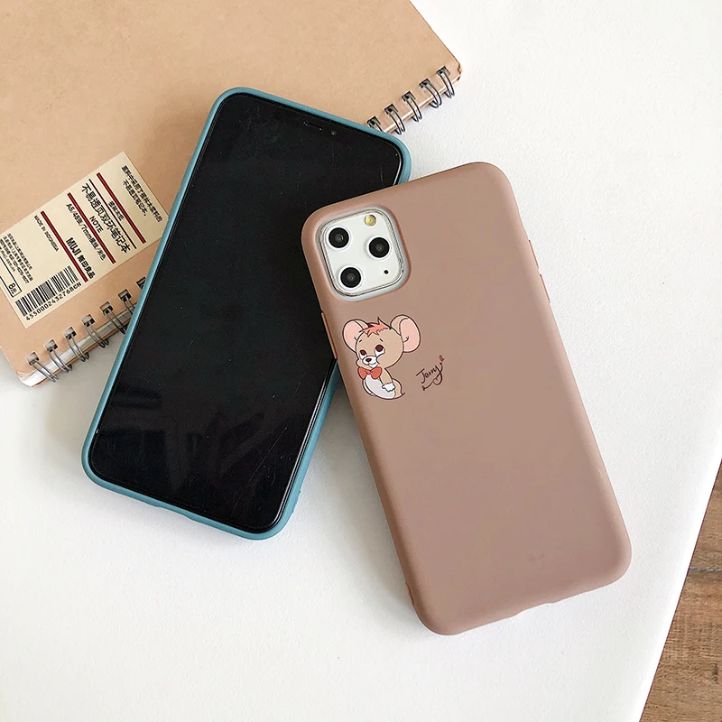Милый чехол для телефона с кошкой и мышкой для iPhone 11Pro X XS Max XR 6 6S 7 8 Plus Милый Мягкий ТПУ силиконовый защитный чехол