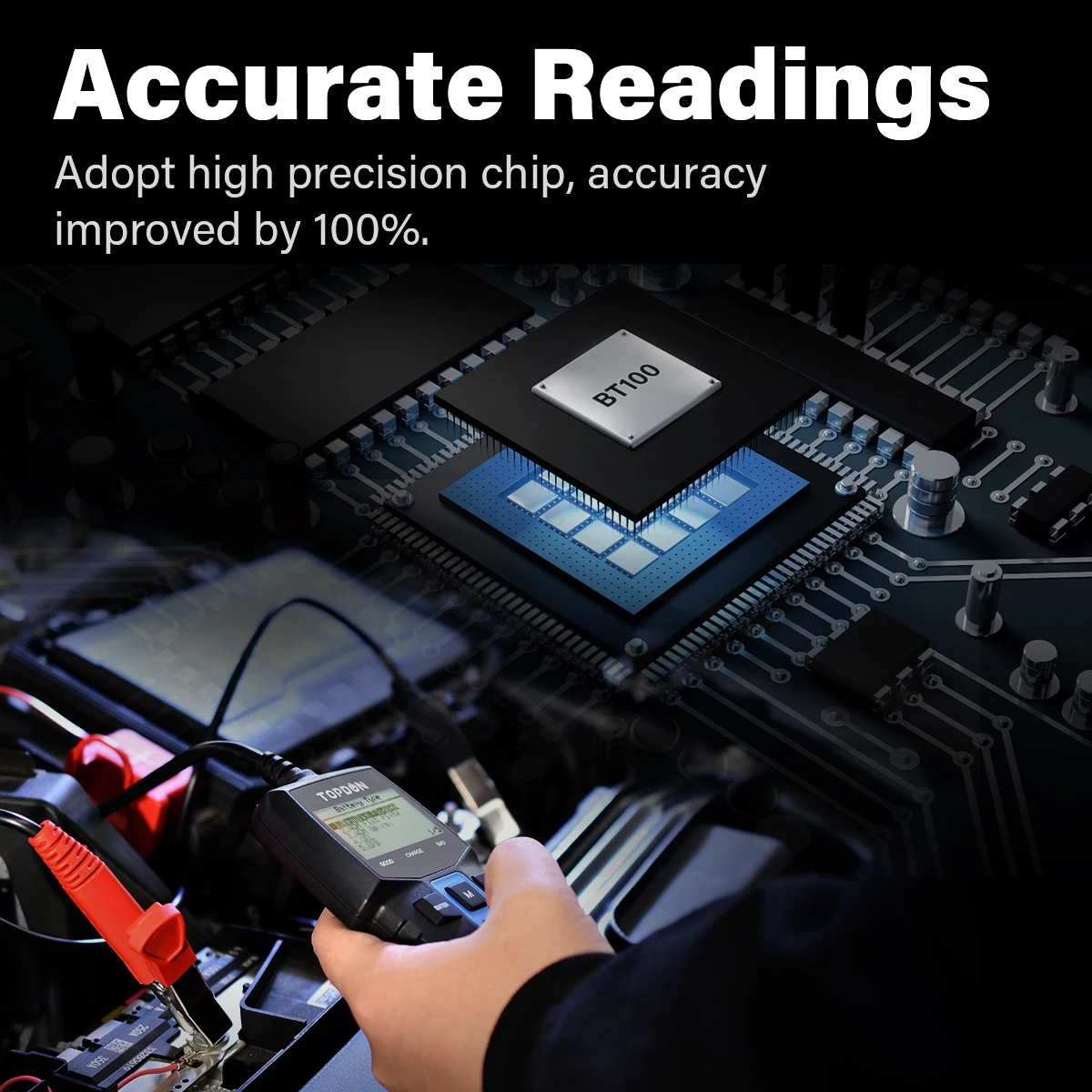 

TOPDON BT100 Car Battery Tester Charger Analyzer 12V 2000CCA Voltage Battery Test Car Battery Tester Charging Cricut Load Tools