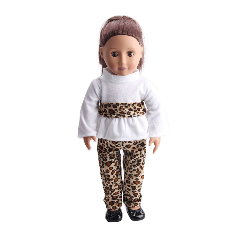 

18 Inch American Doll Girls Clothes White Leopard Print Suit Pant Newborn Swimwear Baby Toys Fit 40-43 Cm Boy Doll Gift c114