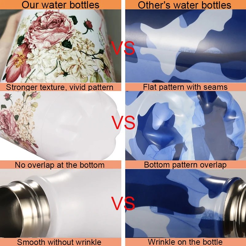 Термос из нержавеющей стали 20 цветов Цветочный изолированный холодный кофейная