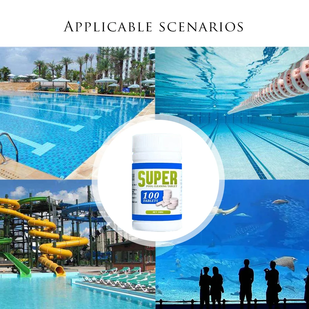 

50pcs Swimming Pool Cleaning Tablets Purify Water Disinfect Chlorine Pills Swimming Pool Clarifier Multifunctional Cleaner