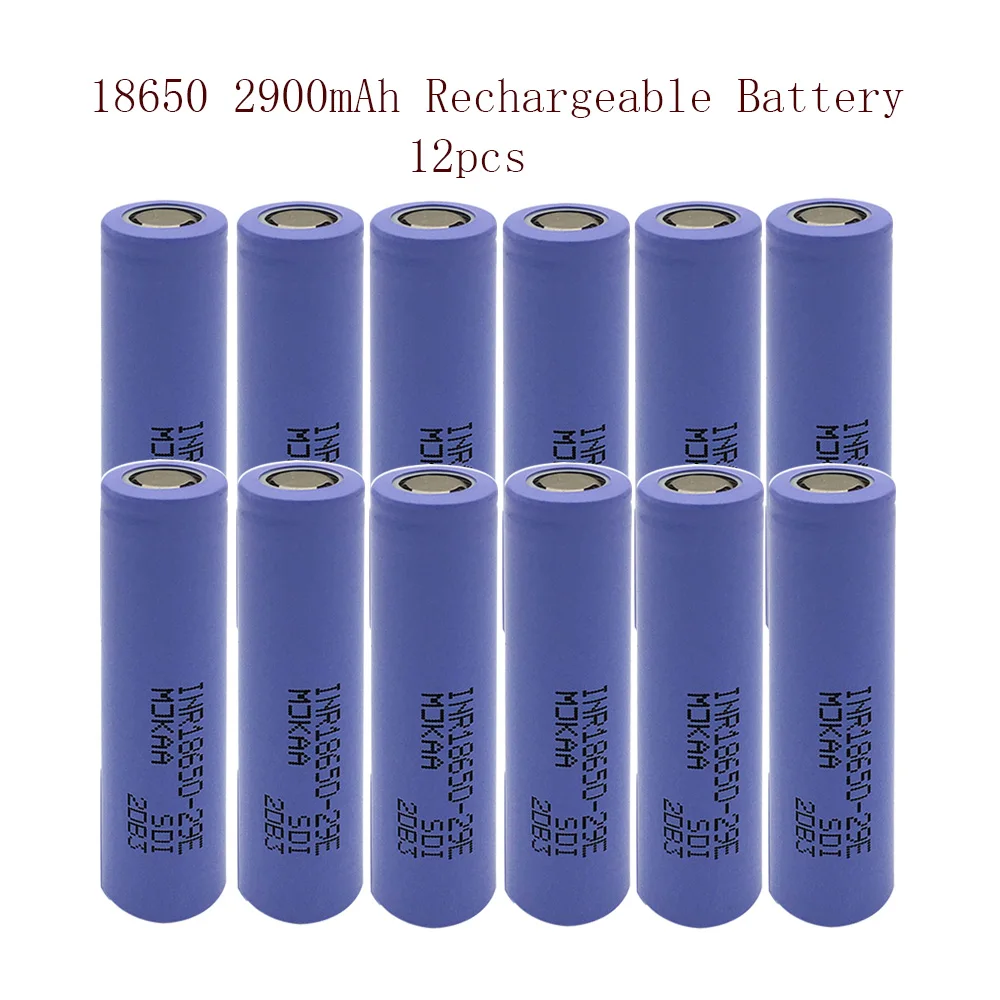 Горячая Распродажа 12 шт. 100% оригинальный INR 18650-29E 2900 мА/ч, 10A 3,7 V Перезаряжаемые Батарея 18650 батареи большого потока энергии с плоским верхом Безопасность