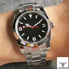 Часы мужские, 36 мм, полированный циферблат, Япония, NH35 Move, t, браслет с сапфировым стеклом, черный циферблат, 904L, стальной ремешок, зеленый Лум