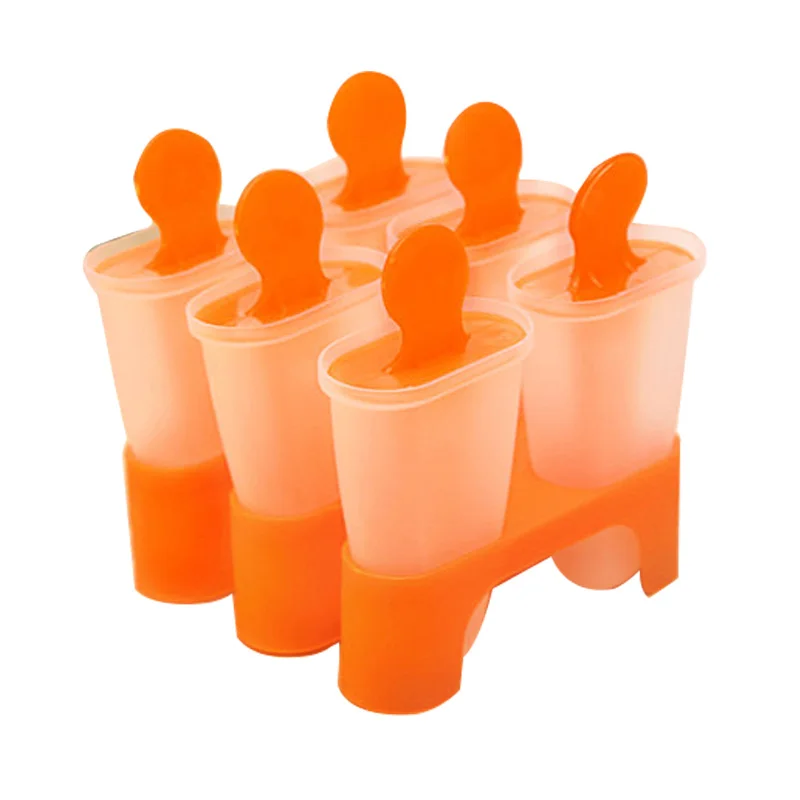Lolly Mould Tray Pan Kitchen Randomly color 6 Cell Frozen Ice Cube Molds Popsicle Maker DIY Cream Tools Cooking tools |