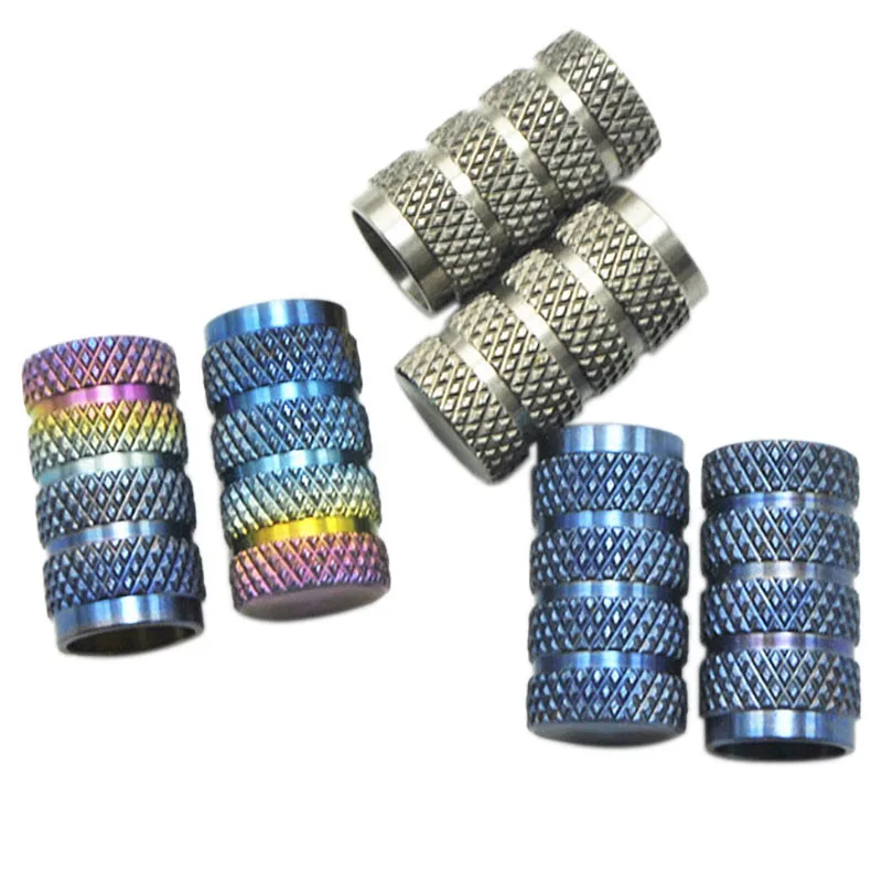 

Titanium Alloy MTB Bike Caps Bike Gas Nozzle Cap Round Knurled Bicycle Gas Nozzle Cap Bike Titanium Alloy Valve Cover