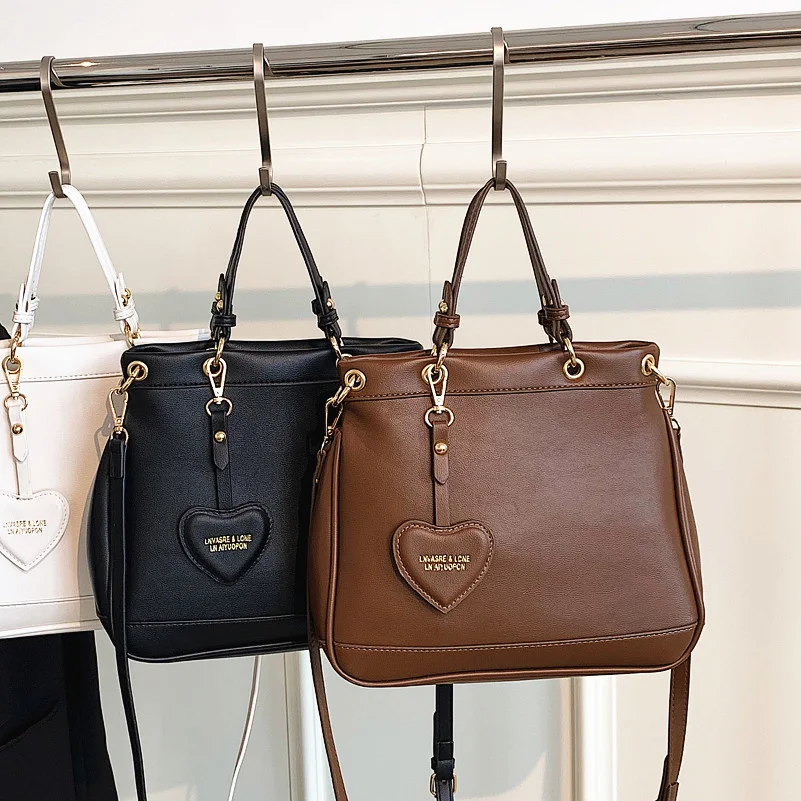 

New Retro Shoulder Bags For Woman Solid Soft PU Leather Crossbody Bag Sac Large Capacity Shopping Tote Bags comfortable Handbags