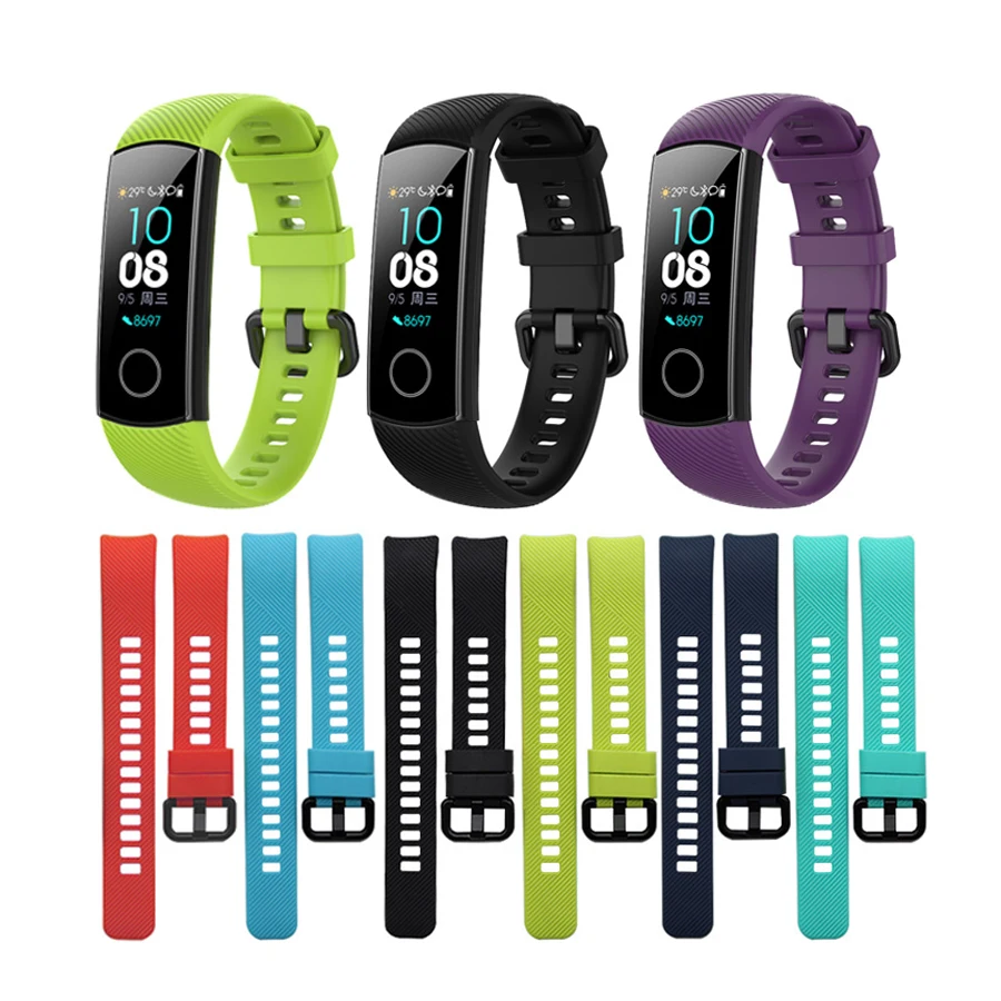 

Ремешок мягкий силиконовый для наручных часов Honor Band 4 5, сменный спортивный браслет для Huawei Honor Band 5 4