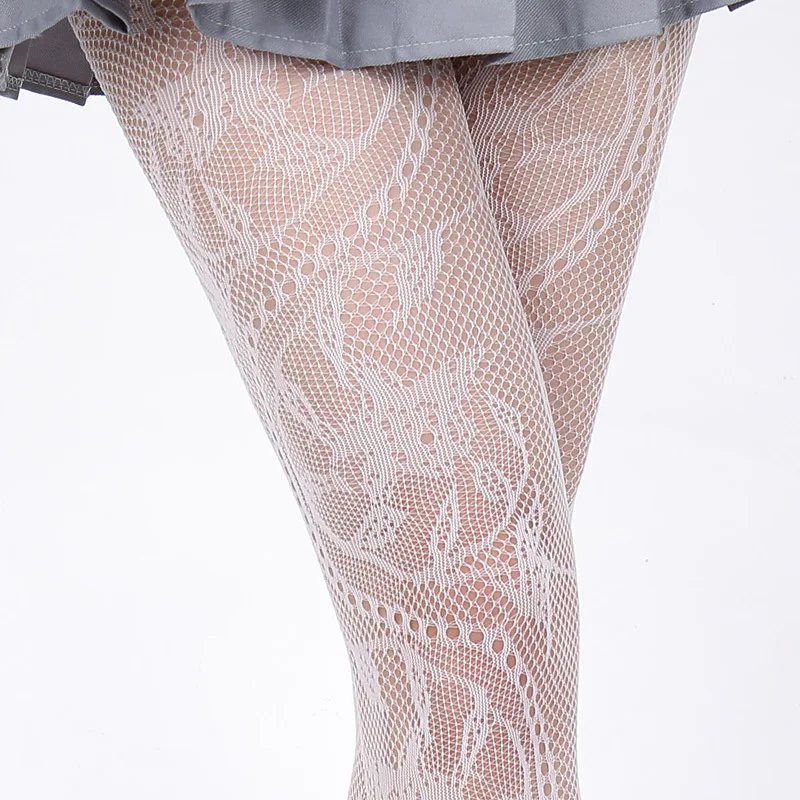KASURE сексуальные прозрачные ажурные эластичные кружевные сетчатые колготки с
