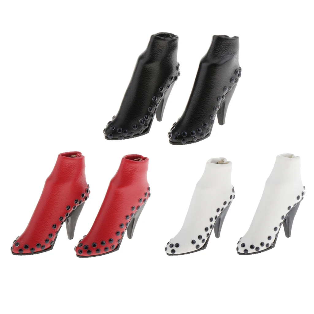 

1/6 Scale Faux Leather High Heeled Boots For 12 Inch Female Action Figures