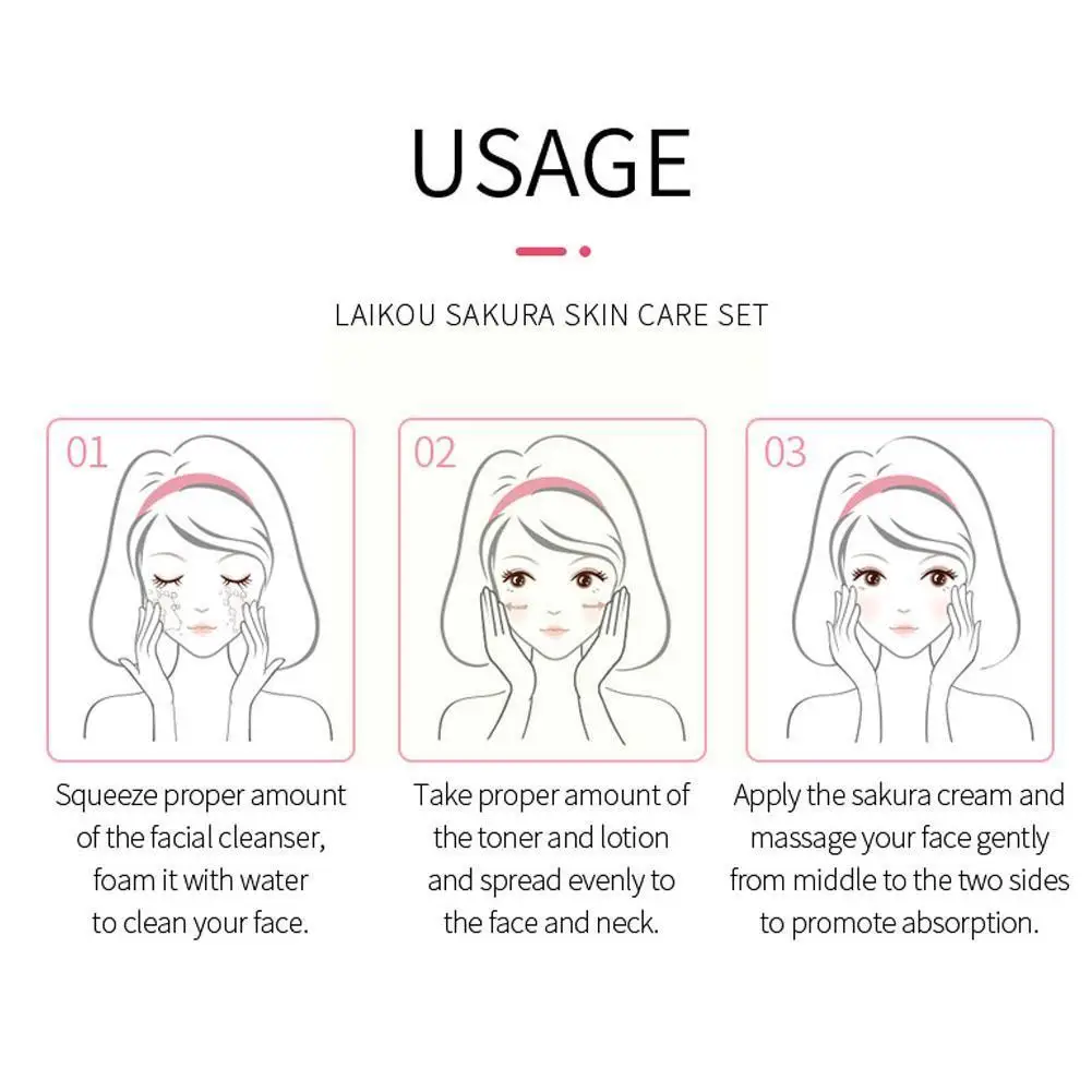 Skin Care Japan Facial Cleanser Moisturizer Face Cream Anti-wrinkle Toner Smooth Lotion Anti-acne C5U3
