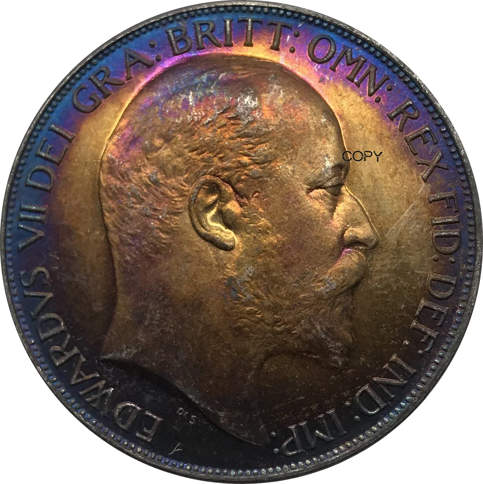 1902 Великобритания 1 Корона - Эдуард VII Британская монета из посеребренного купроникеля в подарок, старинная коллекционная металлическая копия монеты.