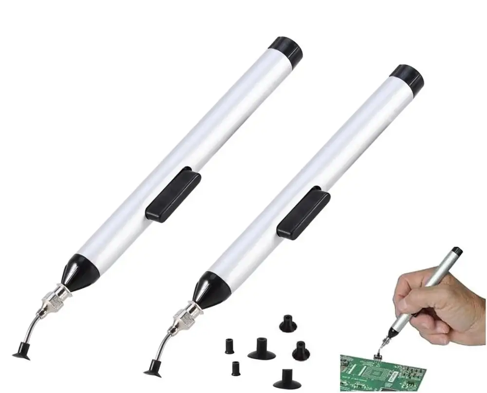 2pc FFQ 939 Vacuum Sucking Pen Pencil L7 IC Easy Pick Picker Up Tool 3 Suction Headers SMD SMT Hand Tool Temperature Sensor Chip enlarge