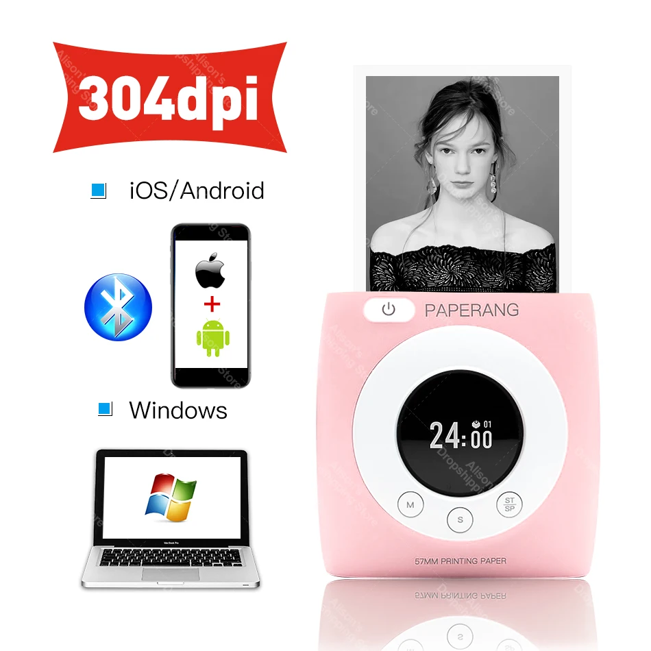 Карманный мини принтер Paperang P2S 300 точек/дюйм Bluetooth 4 0 управление через