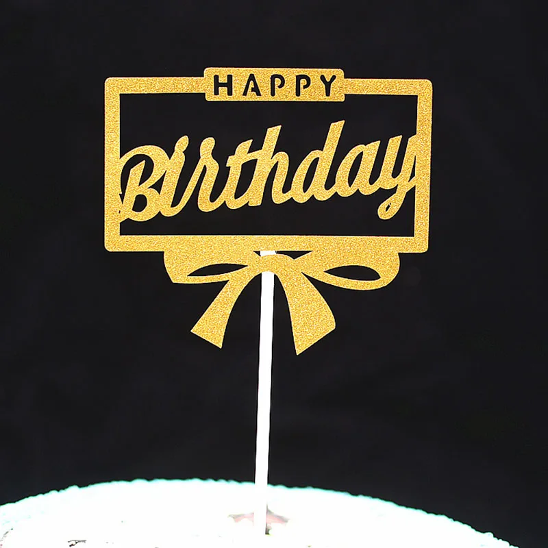 Полые коробки 10 шт./лот украшения для торта на день рождения блестящие топперы с