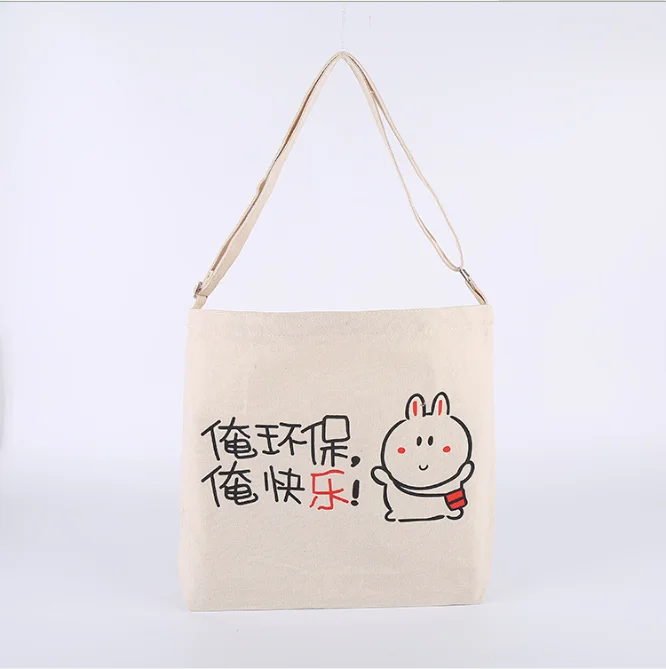 

Folding Shopping Bag Eco-friendly Reusable Portable Shoulder Bag Fashion Ladies handbag Cartoon rabbit pattern Customizable logo