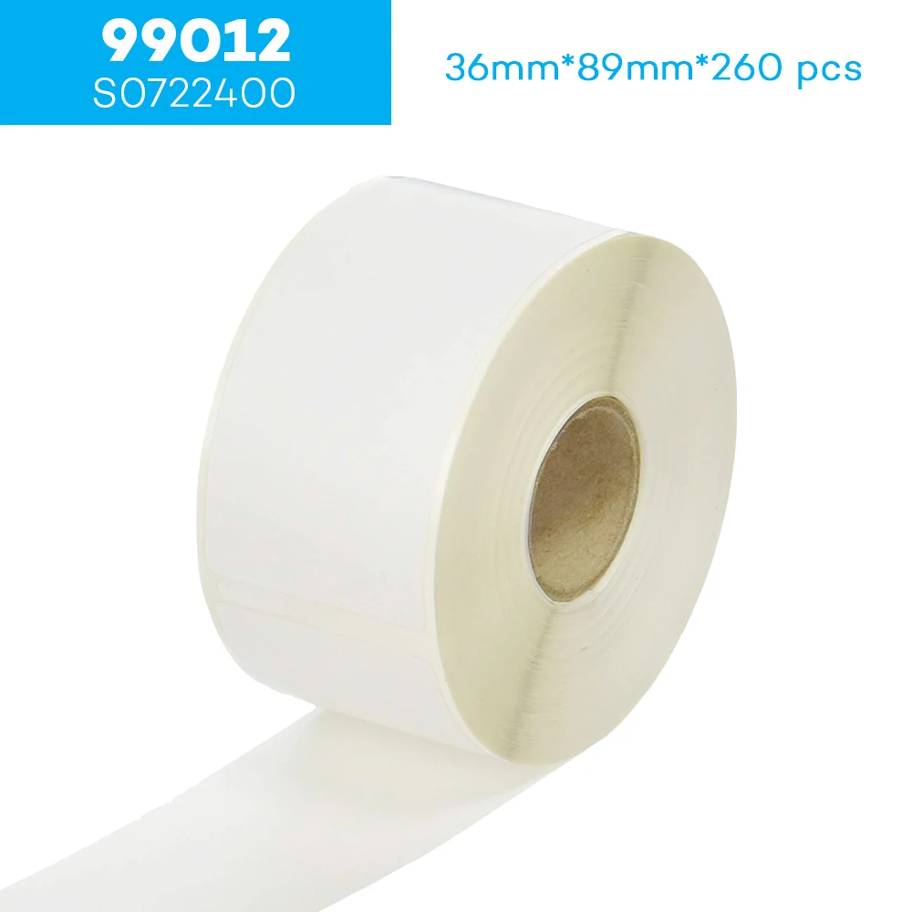 

260pcs 36mm*89mm LW 99012 S0722400 Compatible Thermal Paper Compatible for Dymo LaberWriter 450 400 450Turbo Printer SLP 440 450