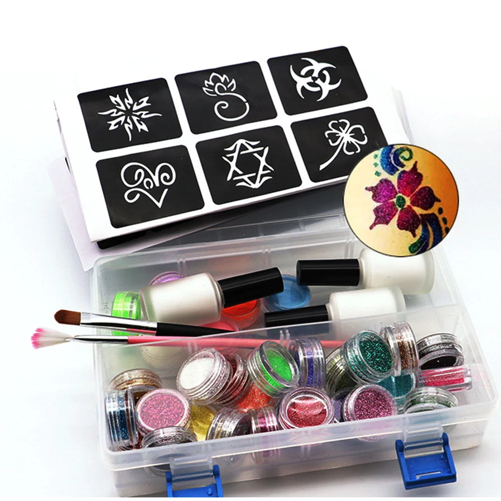 Pro 1 Набор 3D Перманентный алмаз Анти-водяные знаки тела шаблон татуировки шаблоны