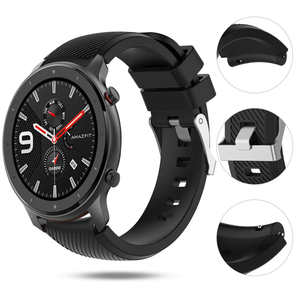 Ремешок на запястье для Huami Amazfit GTR 47 мм силиконовый сменный Браслет часов умные